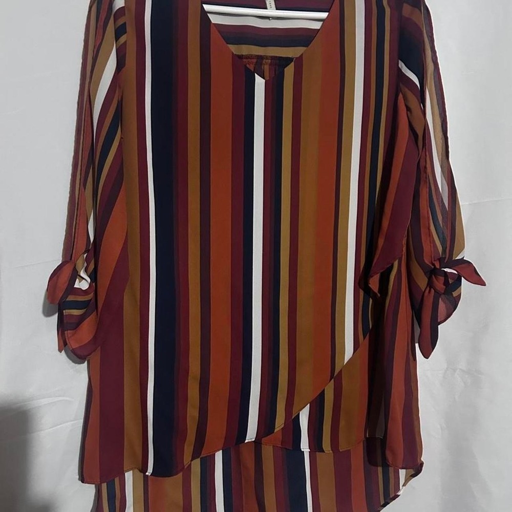 Cato fall colored stripes top size M